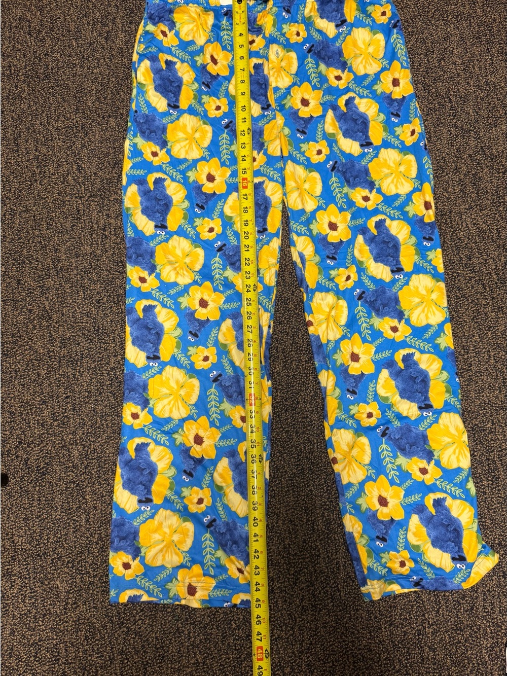 Sesame Street Blue and Yellow Floral Sleep Pants - Picture 7 of 7